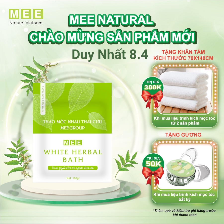 Tắm trắng nhau thai cừu, dưỡng trắng da body chiết xuất thảo mộc Mee Natural White Herbal Bath 180g