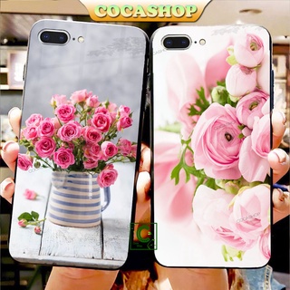 Ốp iPhone Mặt Kính Nano Dẻo - Hoa Hồng Nhẹ Nhàng Dịu Dàng