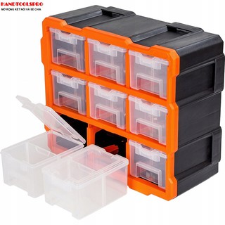 Tủ nhựa ngăn kéo đựng linh kiện - 9 hộp đựng TACTIX 320674 37.8 x 15.2 x 32 cm