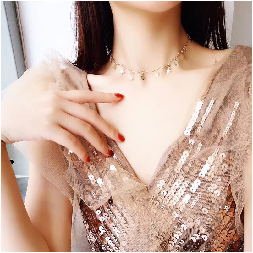 Vòng chocker kim loại họa tiết ngôi sao nhỏ VC28