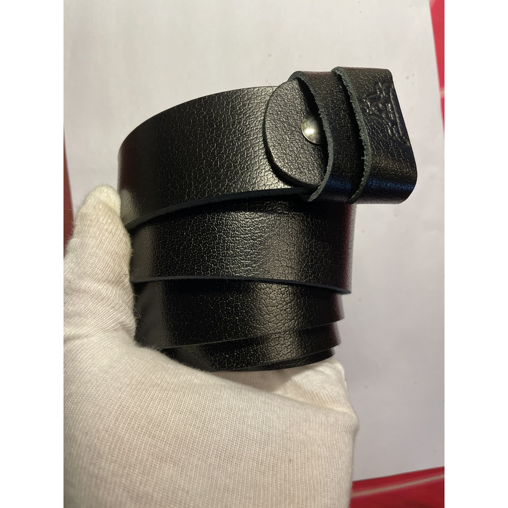 Dây thắt lưng nam da bò nguyên miếng không đục lỗ, không kèm đầu khóa