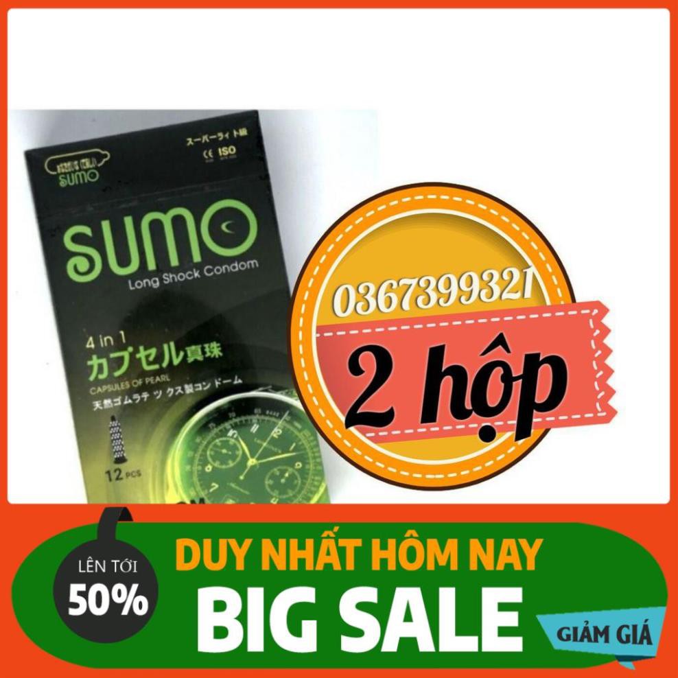 [FreeShip - 150k] ComBo 2 hộp Bao cao su SUMO NHẬT BẢN  kéo dài thời gian (OK shop)