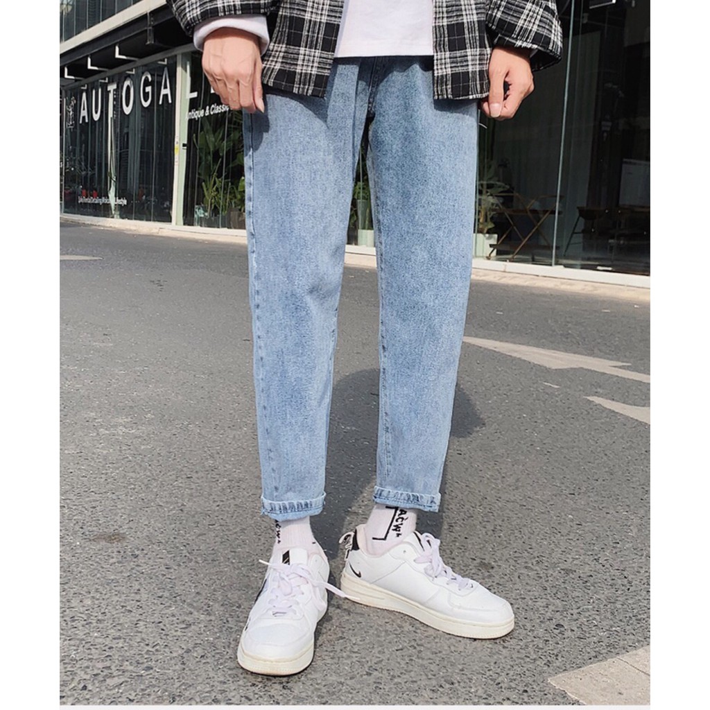 Quần Jean Baggy Nam Basic màu Xanh Phong Cách Ulzzang BC341