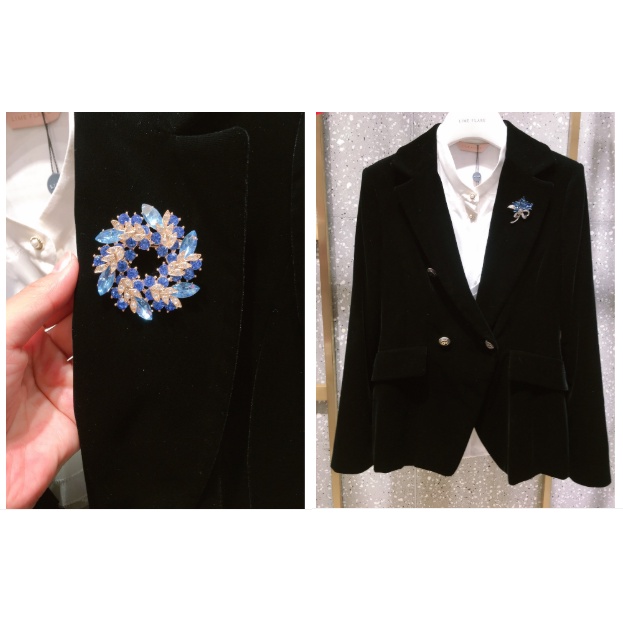 Ghim Cài Áo Đính Đá Pha Lê Phong Cách Hàn Quốc