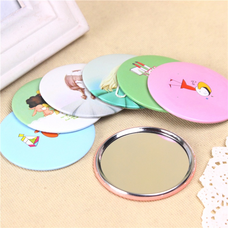 Gương Mini Cầm Tay, Gương Nhỏ Cầm Tay Bỏ Túi Hình Tròn Họa Tiết Cute