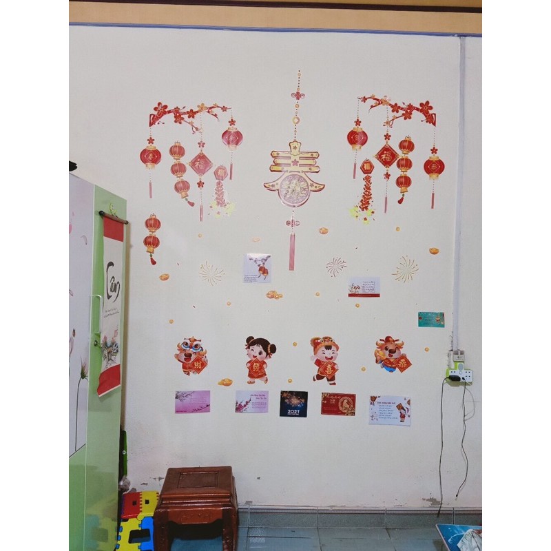 [HÀNG HOT] Decal dán tường trang trí tết 2021 mã CHÀO XUÂN 06 - Tranh dán tết mã chào xuân 06