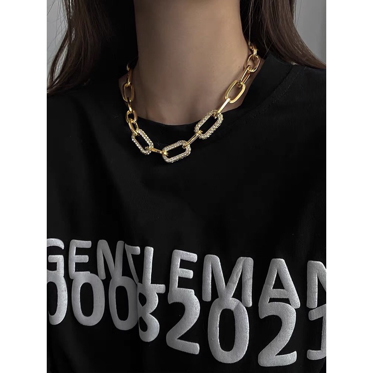 Vòng cổ nữ dây xích tối giản đính đá  - Graceful Acc Shop
