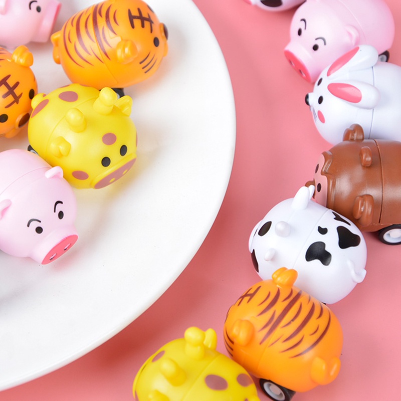SEASUN TOY Mô hình xe đồ chơi mini  thiết kế hình động vật hoạt hình dễ thương cho bé
