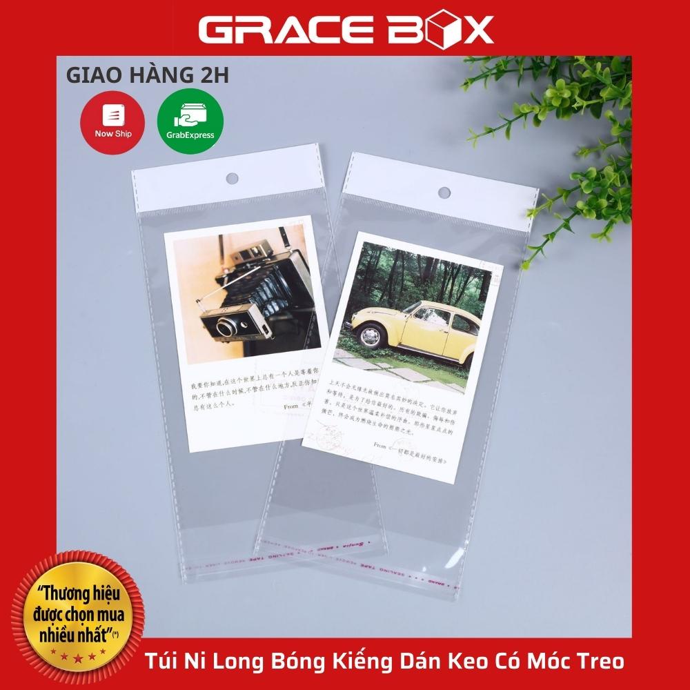 {Gía Sỉ} Set 100 Túi Ni Long Bóng Kiếng Dán Keo Có Móc Treo - Size Nhỏ Đựng Phụ Kiện, Trang Sức, Bao Lì Xì - Grace Box