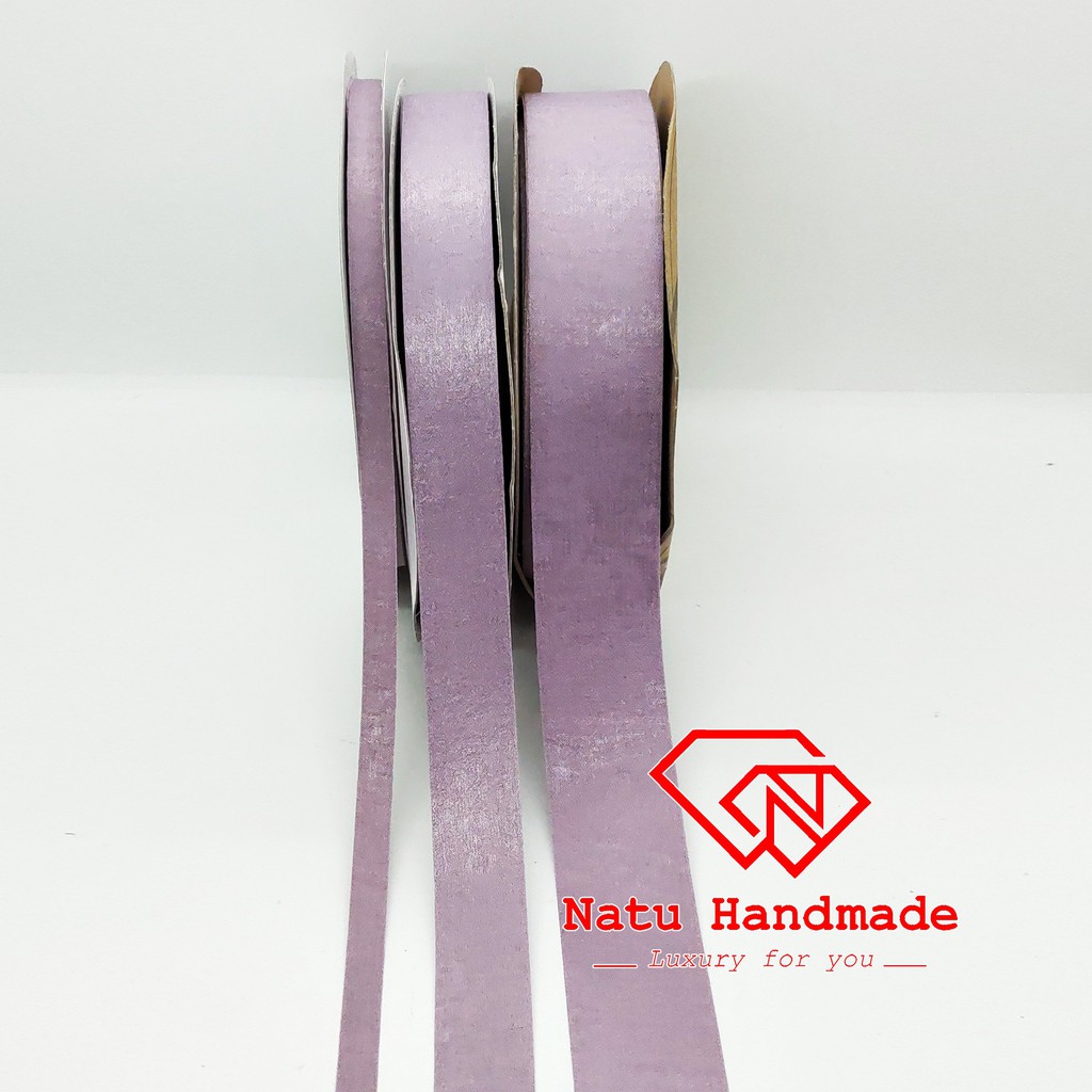 RUY BĂNG GẤM cao cấp - Ruy băng làm nơ, hoa cài áo handmade- 1m