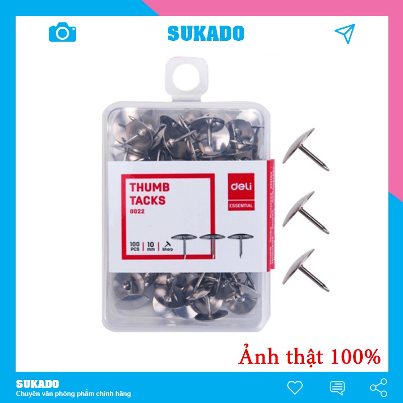 Đinh dù Deli 0022 - đinh mũ sắt nhỏ dùng cho việc cố định hoặc trang trí SUKADO