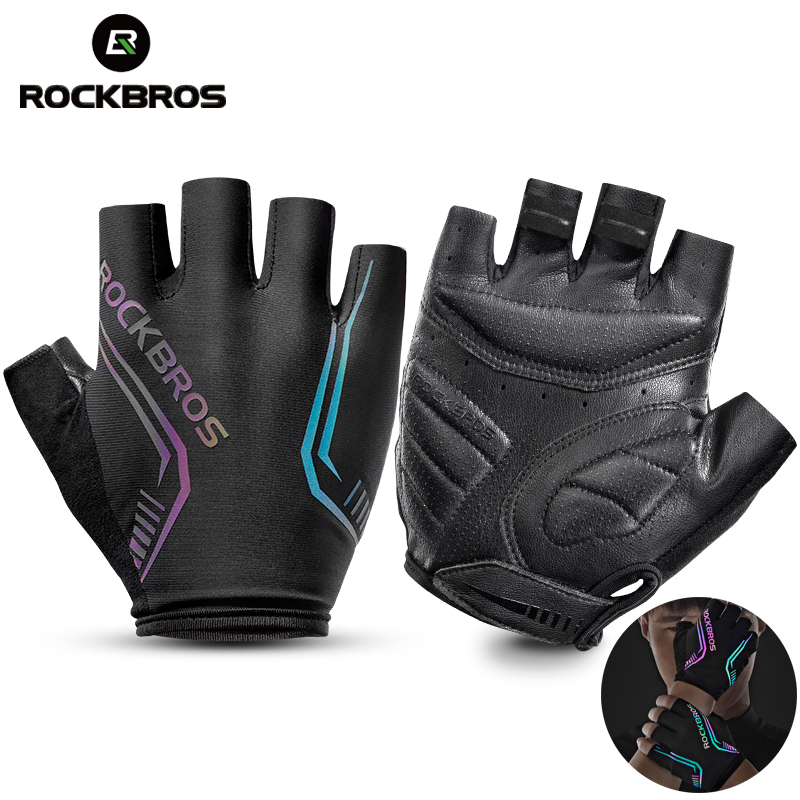 Rockbros Găng Tay Hở Ngón Phản Quang Chống Trượt Tiện Dụng Khi Lái Xe Mô Tô