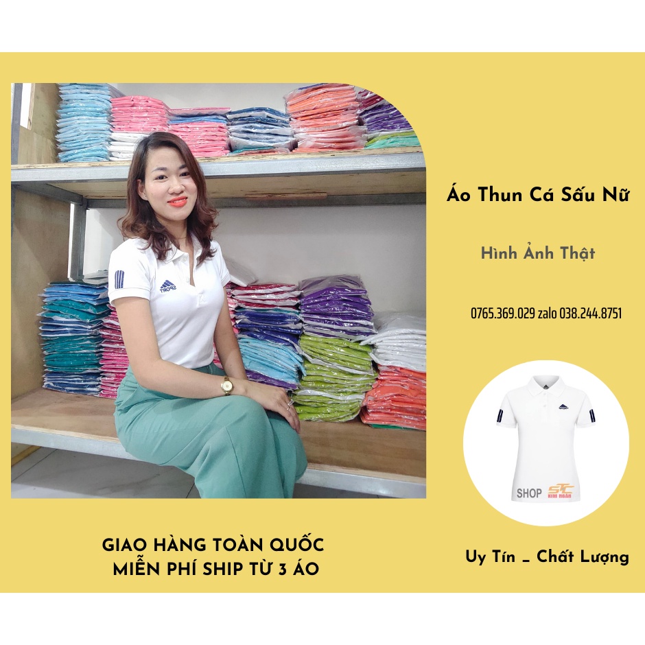Áo Thun Cá Sấu Nữ Hàng Tại Xưởng Vải Dày Co GIãn 4 Chiều