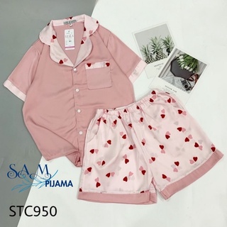 Đồ ngủ pijama lụa latin, bộ mặc nhà, tay ngắn quần đùi, mềm mịn, hàn quốc Sam pijama