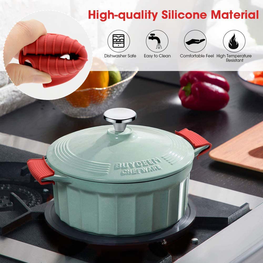 Tay cầm silicon chống trượt chịu nhiệt bảo vệ tay cầm nồi chảo nhiều màu
