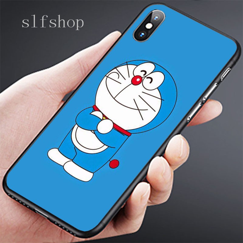 Samsung Galaxy Note 3 4 5 Edge 8 9 10 Plus Pro Lite Printed Shell Black soft Phone case Doraemon Robot cat