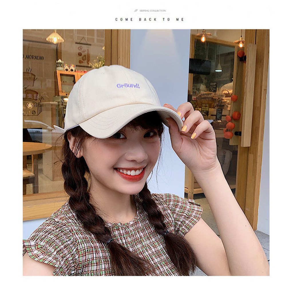 Mũ lưỡi trai thêu chữ Ground nhiêu màu đa dạng nam nữ phong cách Uzllang Unisex