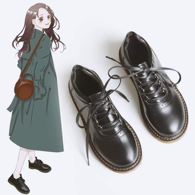 [Có sẵn] Giày Vintage Harajuku thắt dây cô gái Nhật dịu ngọt oxford sinh viên ulzzang kiểu lolita joshi lenvintage retro