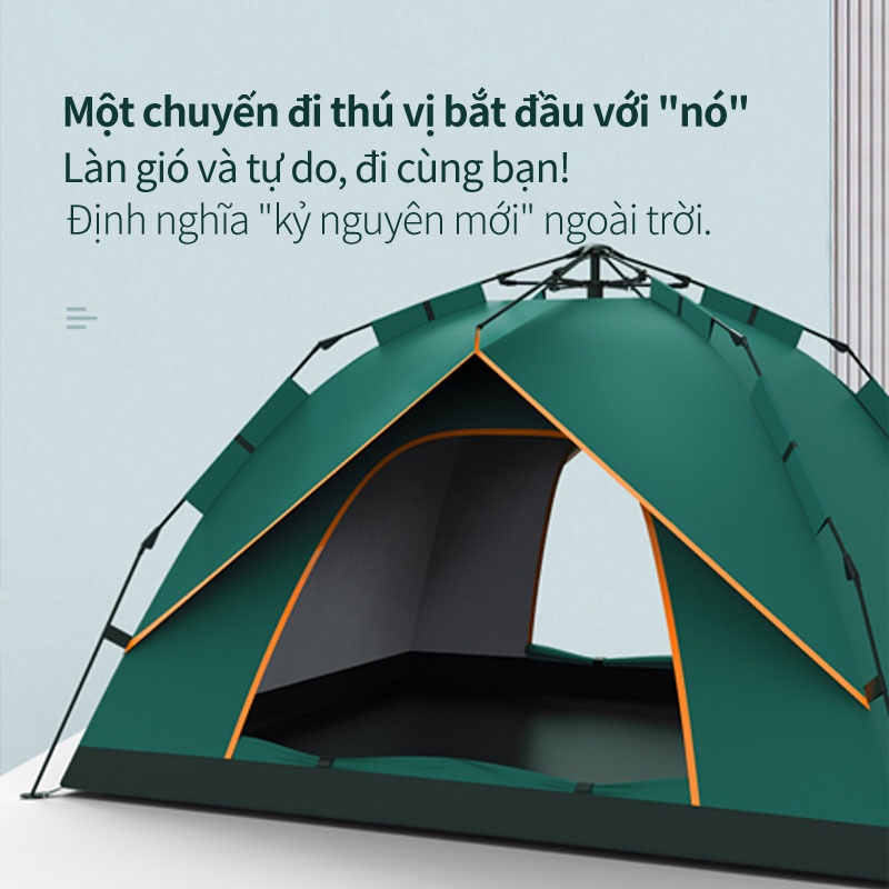 Lều Cắm Trại Tự Bung Ngoài Trời Dành Cho 2 Người /cắm trại/cách ly Dày Dặn Chống Nước Lều một lớp màu xanh lá cây đậm