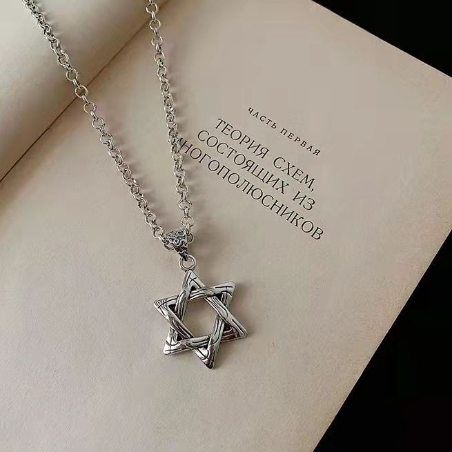 Vòng cổ Kim Loại Mặt Ngôi Sao Sáu Cánh Thời Trang Cho Nam