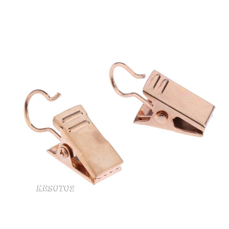 [Kesoto2] Set 10 Kẹp Treo Rèm Có Móc Bằng Bạc 32mm