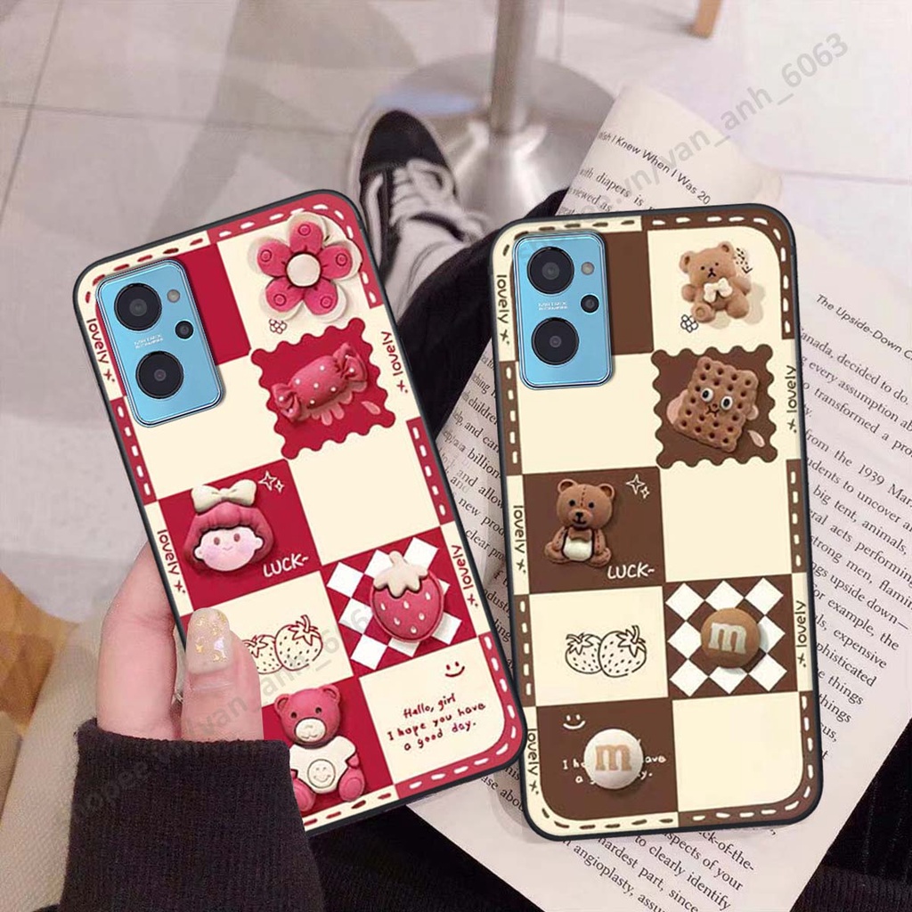 Ốp lưng Realme 9i hình gấu, kẹo dễ thương cute