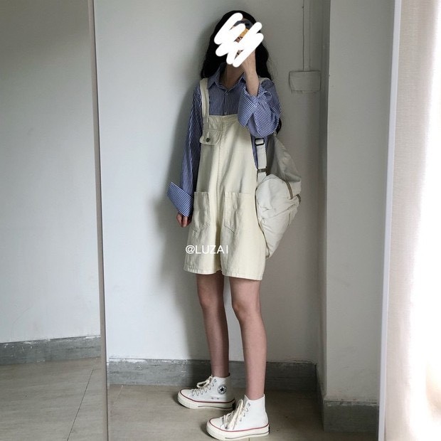 Yếm Quần Short Kaki Be Nữ Có Túi Ngực Fullsize Siêu Nữ Tính Ulzzang YQ07 | BigBuy360 - bigbuy360.vn