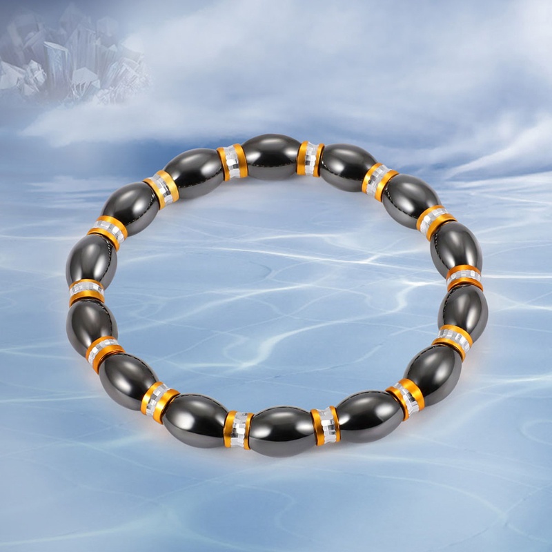 Vòng Đeo Tay Đá Hematite Từ Tính Bằng Hợp Kim Chăm Sóc Sức Khỏe