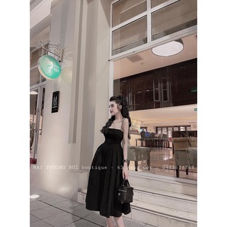 Váy kaki 2 dây dáng xòe váy kaki 2 dây xếp ly