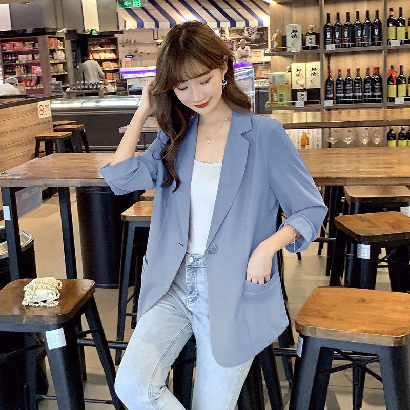 Áo Khoác Vest Vải Voan Mỏng Kiểu Hàn Quốc Thiết Kế Thanh Lịch Cho Nữ