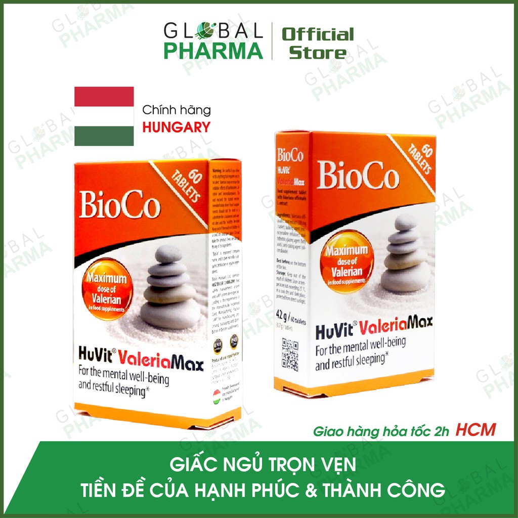 Viên uống Bioco Valeria Max giúp ngủ ngon, an thần, không gây phụ thuộc (Hộp 60v)