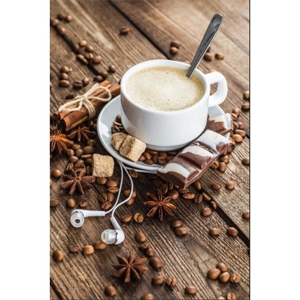 Tranh Vải Bạt Treo Tường In Hình Thức Ăn Hạt Cà Phê Nghệ Thuật Trang Trí Nhà Cửa/Quán Cà Phê/Nhà Hàng