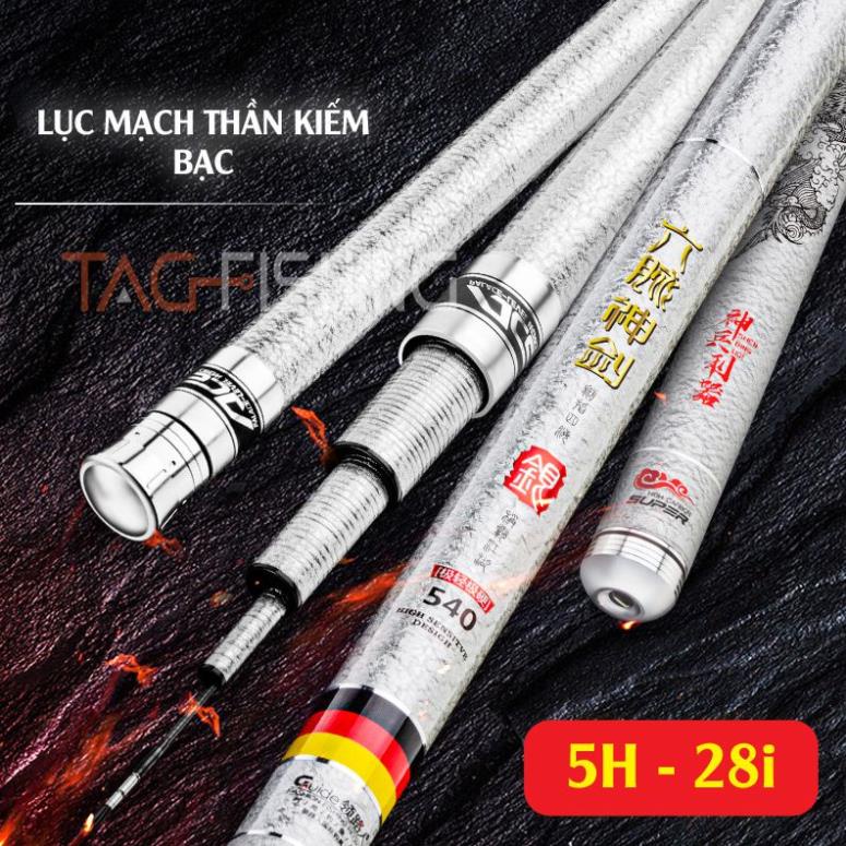Cần Câu Tay Lục Mạch Thần Kiếm Bạc 5H 28-19i, Cần Câu Đài Chính Hãng Cao Cấp Có Bảo Hành
