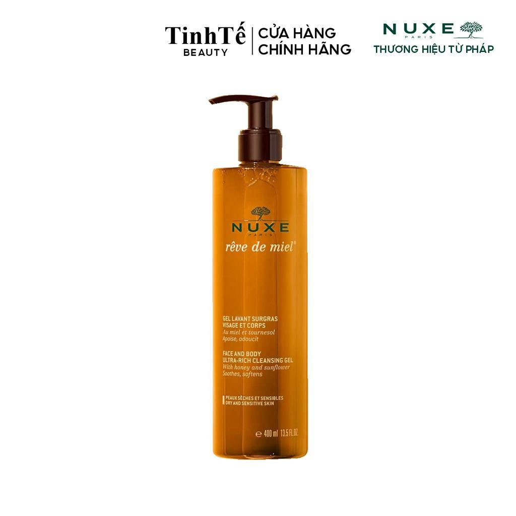Gel rửa mặt và tắm toàn thân Nuxe Face and Body Ultra-Rich Cleansing Gel Rêve de miel 400ml