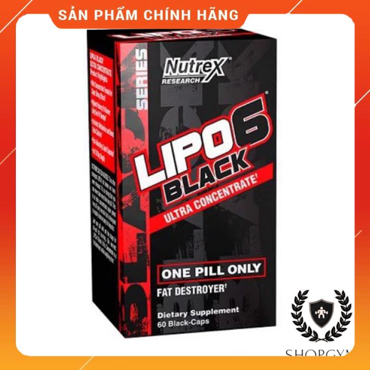 Viên Uống Giảm Mỡ Nutrex Lipo 6 Black 60 viên, chính hãng Mỹ - Đốt mỡ mạnh mẽ, giảm cân hiệu quả - ShopGym