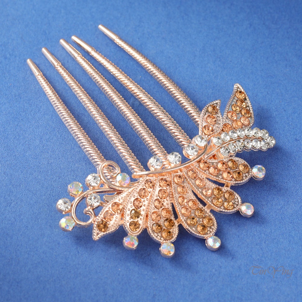GETNOIVAS 1 Lược Cài Tóc Hình Vương Miện Có Đính Đá Lấp Lánh Thanh Lịch Cho Cô Dâu