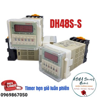 Rơle thời gian KOHA - DH48S-S, Công tắc hẹn giờ đảo chiều DH48S-2Z, Bộ timer hẹn giờ luân phiên thiết bị điện.