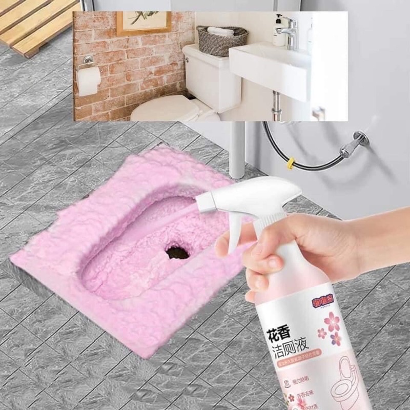 Xịt bọt tẩy rửa nhà tắm màu hồng( hương hoa hồng)