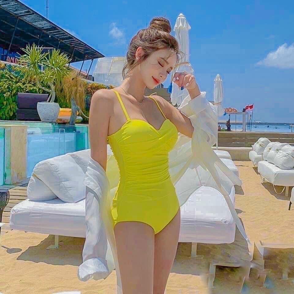 (CAO CẤP) Bikini 1 mảnh áo tắm liền thân hai dây đi biển đẹp Đồ bơi nữ một mảnh kín đáo bikini sexy gợi cảm Hàn Quốc