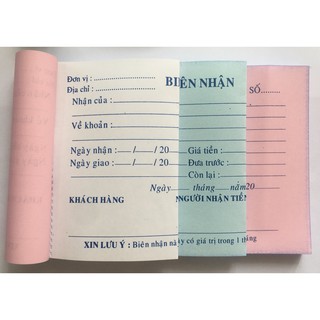 Biên nhận 3 liên (Combo 10 cuốn)