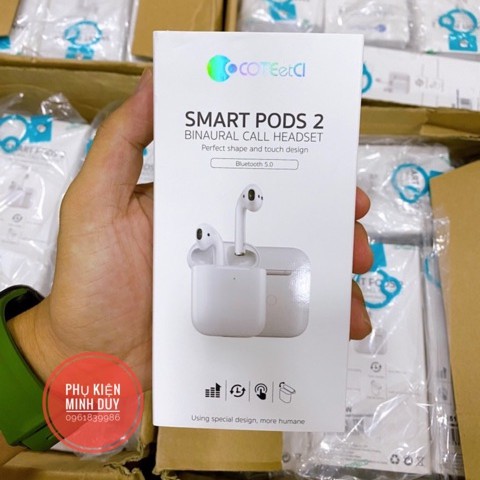 Tai COTEetCI Airpods Wireless Earphone (Hỗ trợ sạc ko dây, tặng kèm bao airpod và móc khoá) | BigBuy360 - bigbuy360.vn