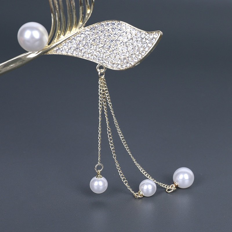 Trâm Cài Tóc Kim Loại Hình Đuôi Nàng Tiên Cá Đính Đá Sang Trọng Cho Nữ YOS