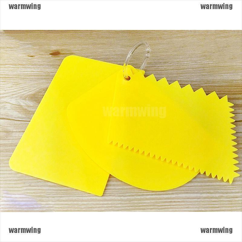 Set 3 Dụng Cụ Chà Láng Bánh Kem Bằng Nhựa Trơn