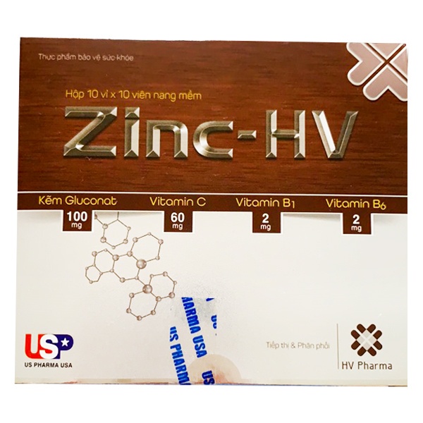 VIÊN UỐNG ZINC-HV - BỒI BỔ CƠ THỂ, TĂNG CẢM GIÁC NGON MIỆNG HỘP 100 VIÊN