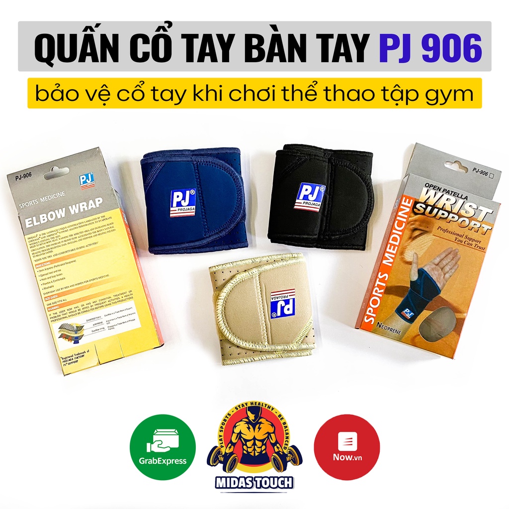 Băng Cổ Tay Dán PJ-906 Cao Cấp Hỗ Trợ Bảo Vệ Cổ Tay Khi Tập Luyện Chơi Thể Thao - Công Nghệ và Chất Liệu Đài Loan