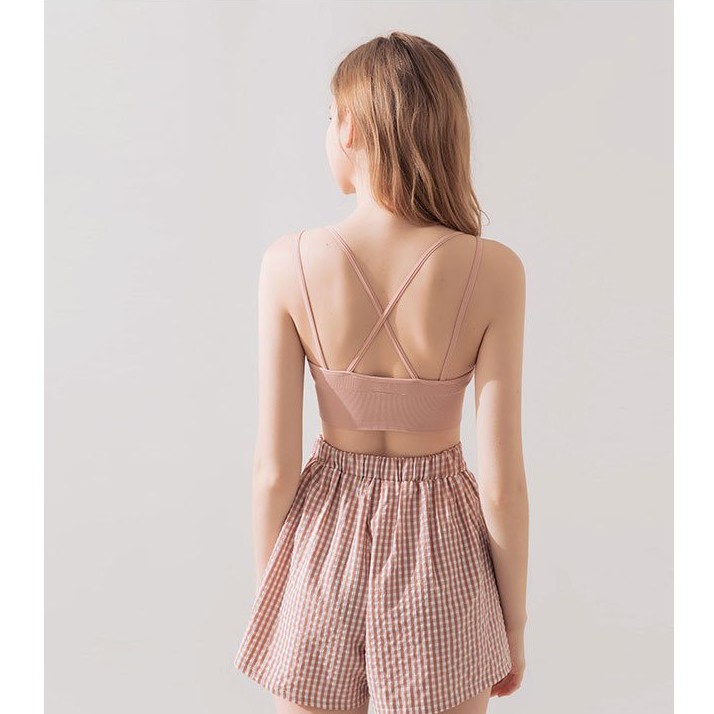 [Mã WABRM50 giảm 15% đơn 99k] Áo bra thun gân dây đôi cổ U gợi cảm nữ Air Space 1925005 | BigBuy360 - bigbuy360.vn