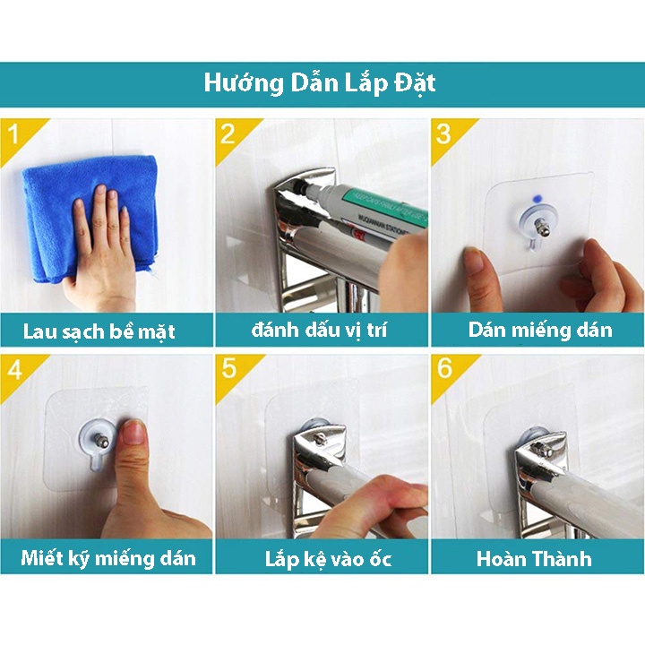 Kệ Để Đồ Nhà Tắm 3 Tầng Chất Liệu Inox Sáng Bóng - Sử Dụng Dán Tường Không Cần Khoan