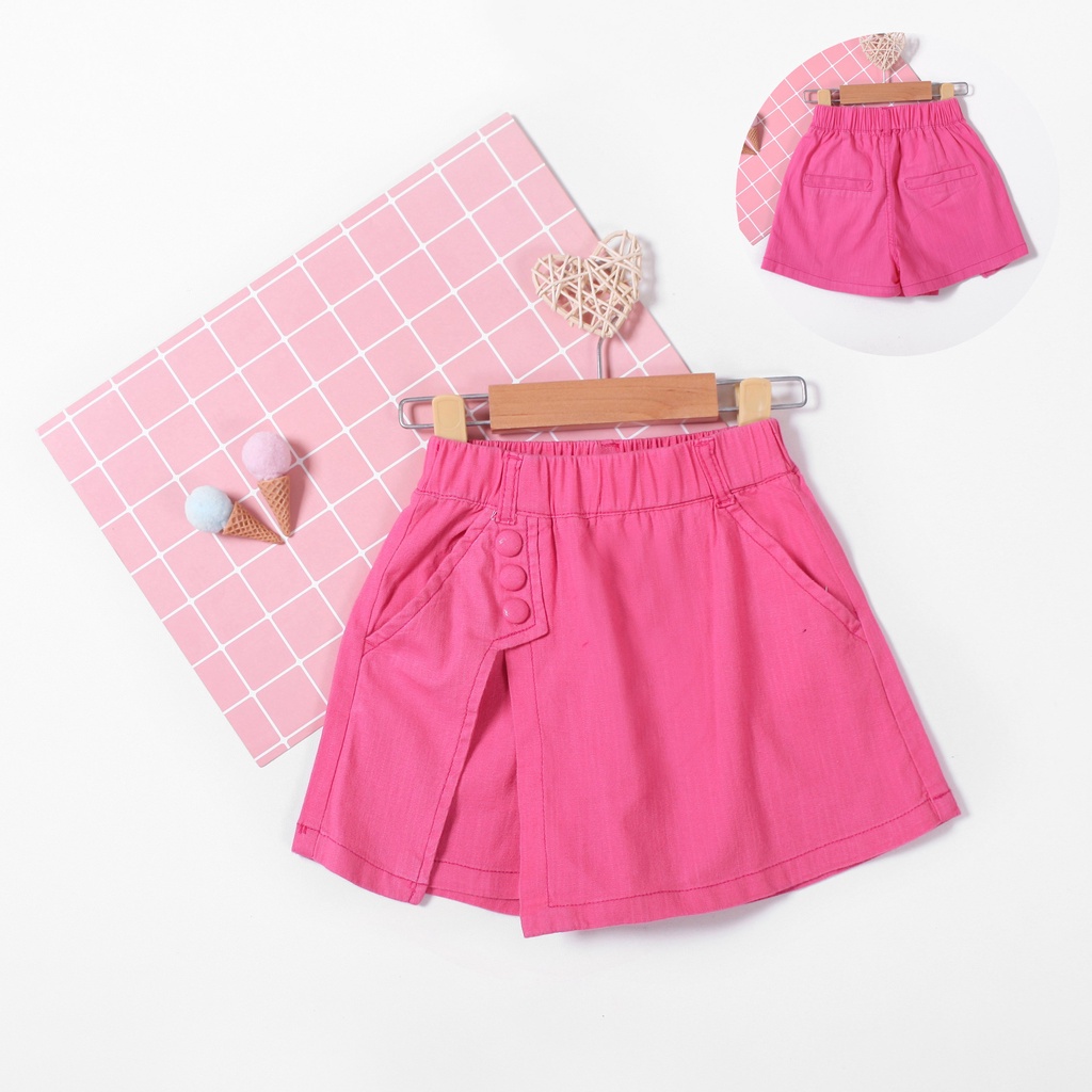 2209.QUẦN VÁY LINEN 3 NÚT TRƠN