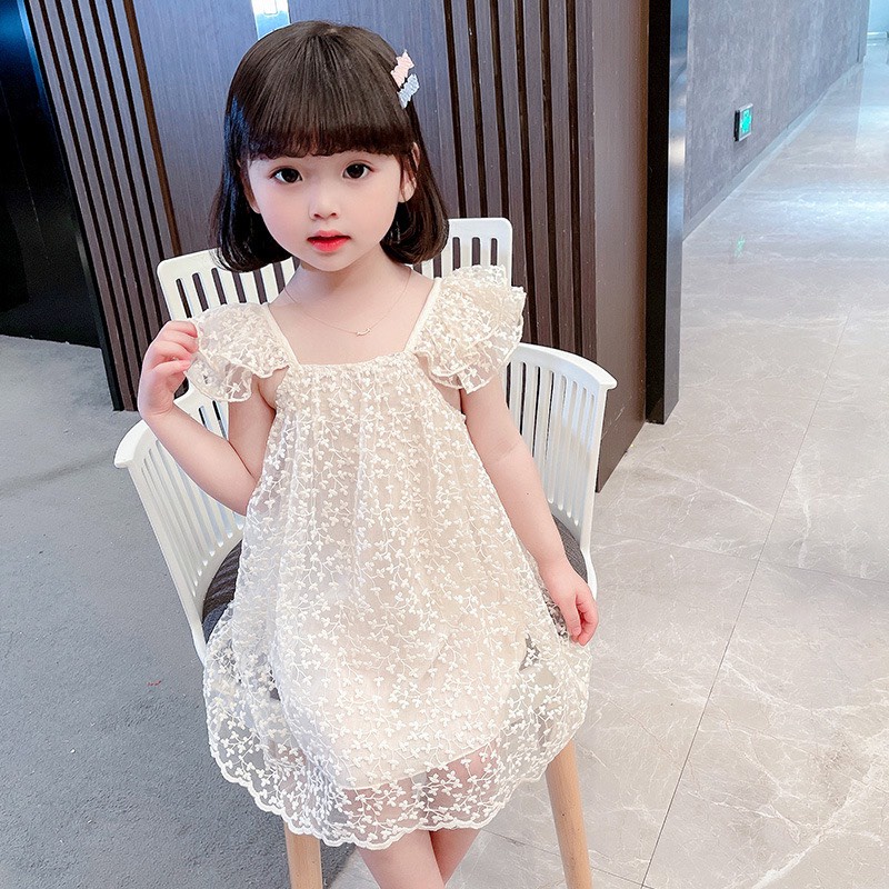 Váy bé gái ren thêu hoa gạo cao cấp XHN1004