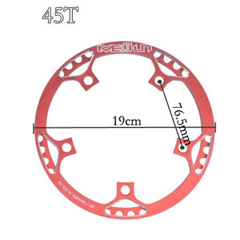 MEIJUN 45T Single Speed Disc 130mm BCD Folding Chainring with Guard AL7075 Alloy Bicycle Parts Black